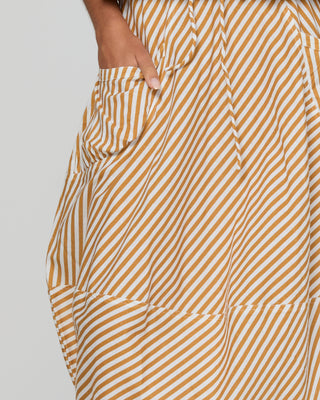 Boom Shankar Guru Skirt Mustard Stripe, Side view | AAAG