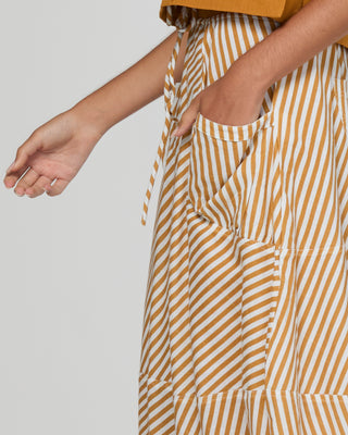 Boom Shankar Guru Skirt Mustard Stripe, Back view | AAAG