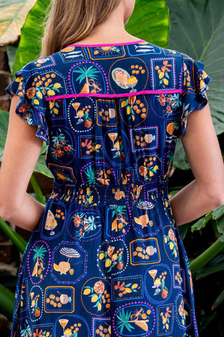 Lance Midi Dress -Navy