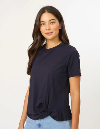 Stella + Gemma Kitty Tee Deep Marine, Front view | AAAG