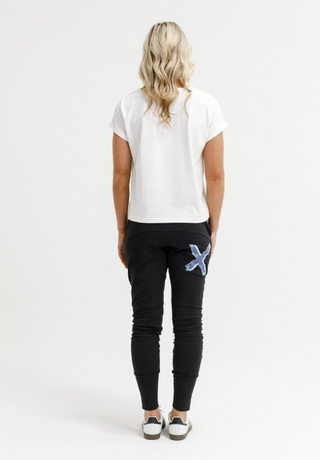 Apartment Pants - Black With Marine Blue Shadow