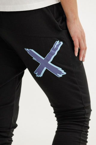 Apartment Pants - Black With Marine Blue Shadow