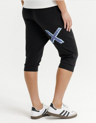 Apartment Pant 3/4 - Black With Marine Blue Shadow Cross