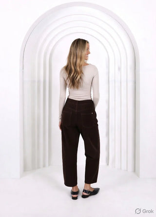Leo Barrell Corduroy Jeans - Chocolate