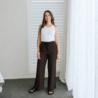 Indiana Wide Leg Pants - Dark Chocolate