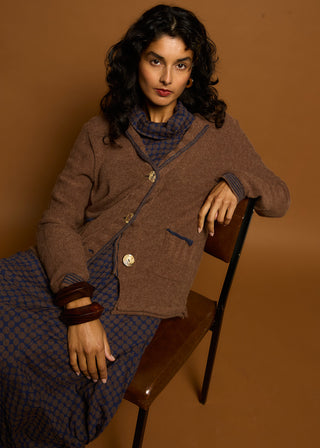 Collared Cardigan - Cocoa