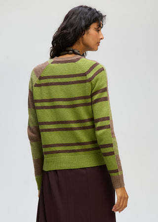 Groove Stripe Cardigan - Cocoa