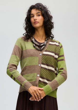 Groove Stripe Cardigan - Cocoa