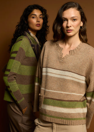 Groove Stripe Cardigan - Cocoa