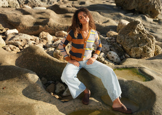 Groove Stripe Cardigan - Toffee