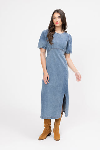 Maya Dress - Washed Blue