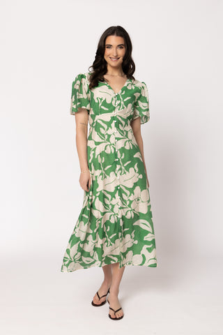 Seeking Lola Cheery Dress Fern Blossom, Front full length studio | AAAG