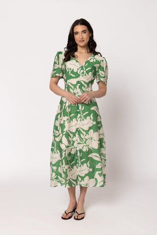 Seeking Lola Cheery Dress Fern Blossom, Front studio view | AAAG