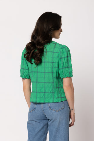 Seeking Lola Demure Blouse Kelly Green, Full length | AAAG