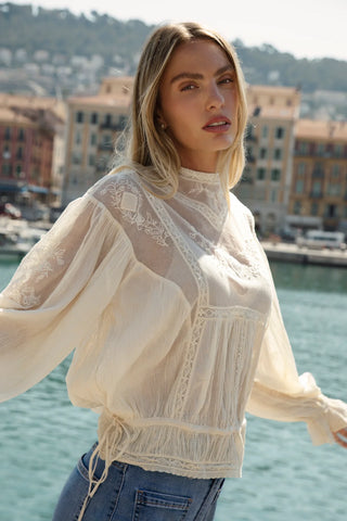Embroidered Vintage Blouse - Natural