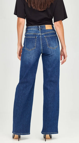 Junk Food Maddie Short Stuff Jeans Dark Blue, Back view | AAAG