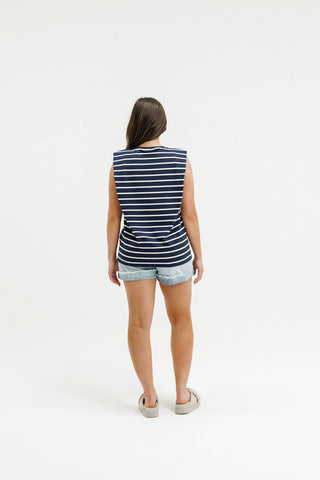 Homelee Milla Tee Sunday Stripes, Side view | AAAG