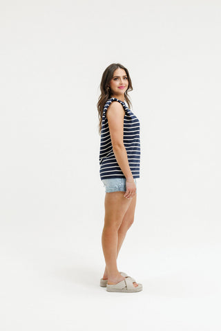 Homelee Milla Tee Sunday Stripes, Back view | AAAG