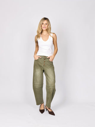 Carson Barrel Jeans - Khaki
