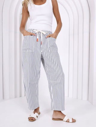 Carter Barrel Jeans - Navy Stripe