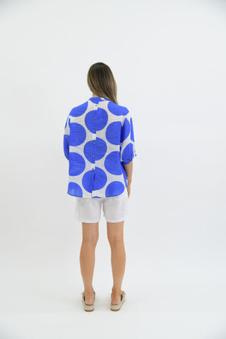 Worthier The Label Coco Linen Shirt Royal Blue - Photo 2 | AAAG