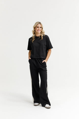 Palazzo Pants - Black/Sand