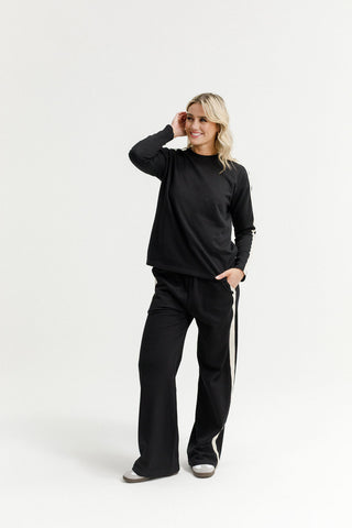 Palazzo Pants - Black/Sand