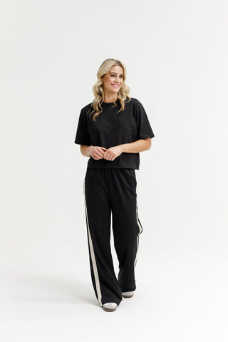 Palazzo Pants - Black/Sand