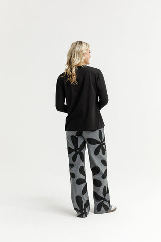 Palazzo Pants - Graphite Daisies