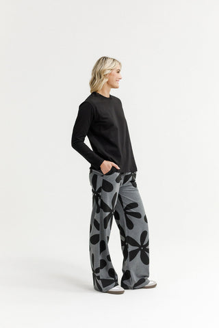 Palazzo Pants - Graphite Daisies