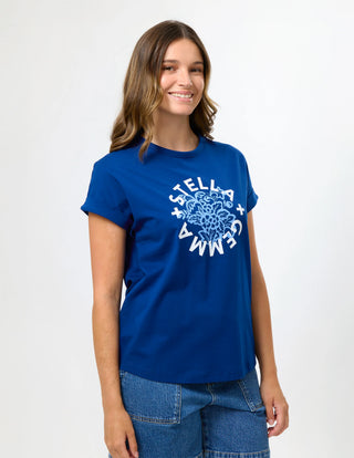 Stella and Gemma Soho Cuff Tee Ink Hibiscus Rotation, Side view | AAAG
