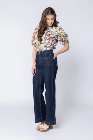 Relaxed Carefree Top - Red Poppy Fields