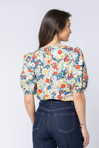 Relaxed Carefree Top - Red Poppy Fields