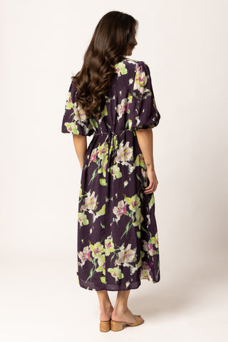 Santorini Dress - Merlot Bloom