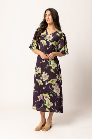 Santorini Dress - Merlot Bloom