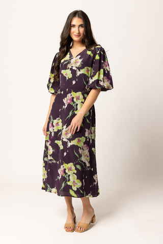 Santorini Dress - Merlot Bloom
