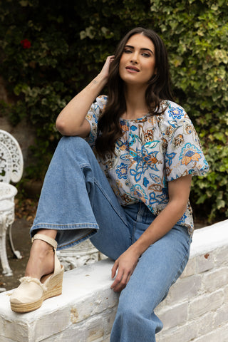 Seeking Lola Haven Top Summer Paisley, Back view | AAAG