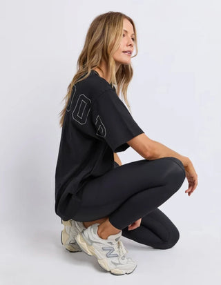 Metallic Outline Interval Tee - Black Silver