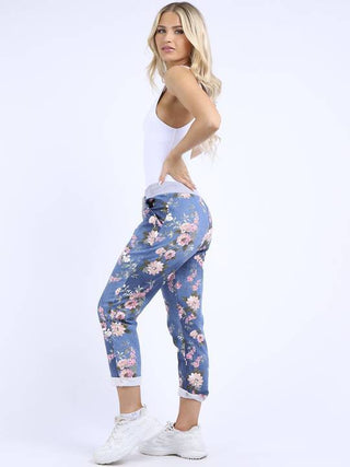 Beau Denver Blossom Pants Blue, Side view | AAAG