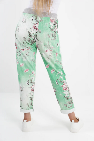 Denver Floral Pants - Apple Green