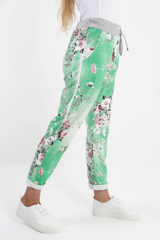 Denver Floral Pants - Apple Green