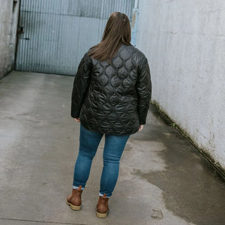 Talei Quilted Bomber Jacket - Black