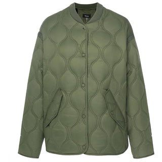 Talei Quilted Bomber Jacket - Olive Green