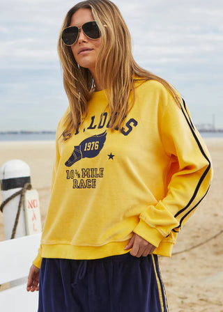 Urban Velour Sweatshirt - Lemon/Navy