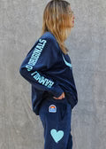 Velour Sweatshirt - Navy