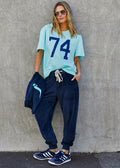 Velour Track Pants - Navy