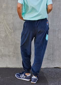 Velour Track Pants - Navy