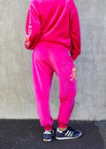 Velour Track Pants - Pink