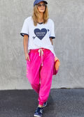 Velour Track Pants - Pink