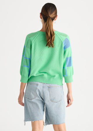Patch Pointelle Top - Jelly Mint
